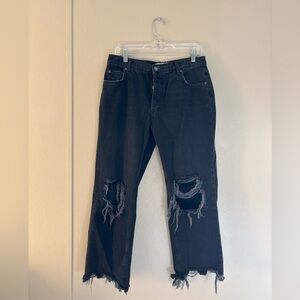 Free People We The Free Distressed Black Maggie Jeans sz 29